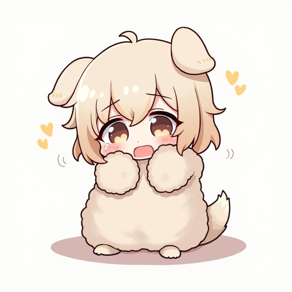 Anh chibi dang ngoi co ro va roi nuoc mat voi net mat buon ba de thuong